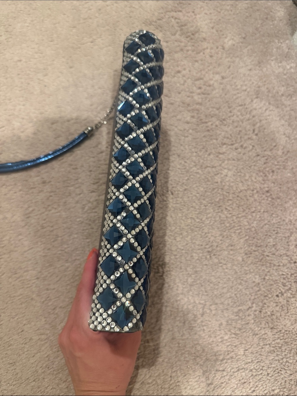 Blue Crystal Embellished Women’s Clutch - Picture 2 of 4